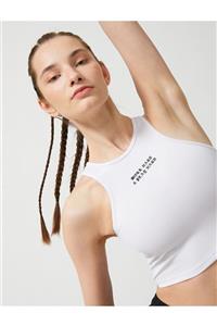 Koton Sloganli Crop Spor Atlet Halter Yaka