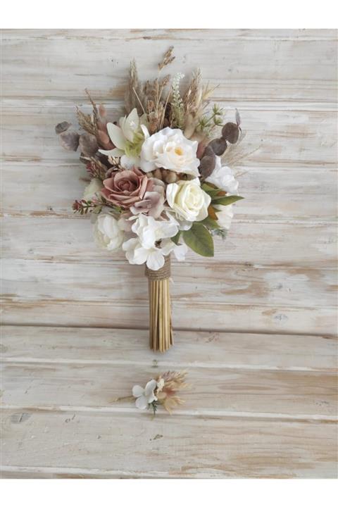 Genç Butik Tasarım Gelin El Çiçeği Gelin El Buketi Damat Yaka Çiçeği