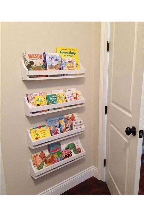 Akmelekdekor Çocuk Kitaplık Duvar Rafı 4 Lü Beyaz