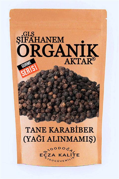 GLŞ ŞİFAHANEM ORGANİK AKTAR Karabiber Tane Yağı Alınmamış Yüksek Aroma Özel Gurme Lezzet 100gr