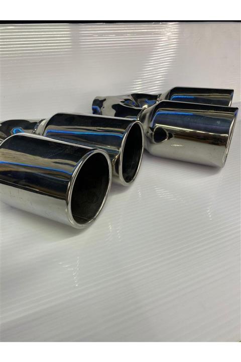 Samet Ticaret 70'lik Çift Çıkış Egzoz Ucu Krom Paslanmaz Egzos