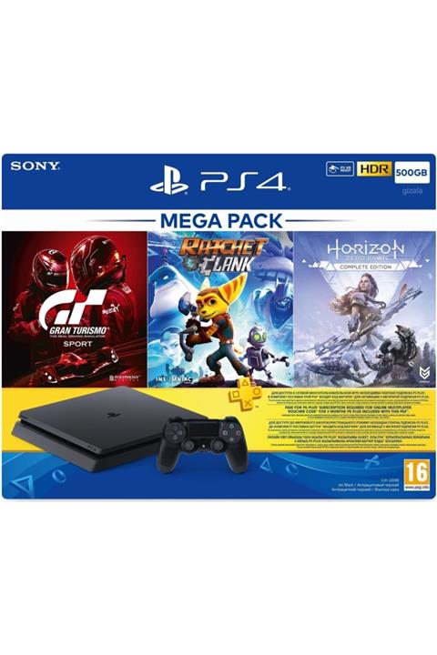 Sony Playstation 4 Slim Konsol Mega Pack 500gb +2 Ps4 Dualshock 4 V2 Yeni Nesil Kol