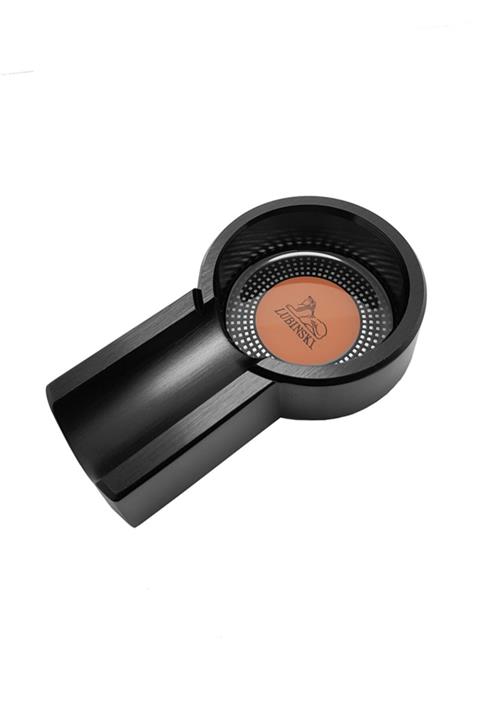 Lubinski Siyah Çelik İçi Cam Mini Puro Küllüğü