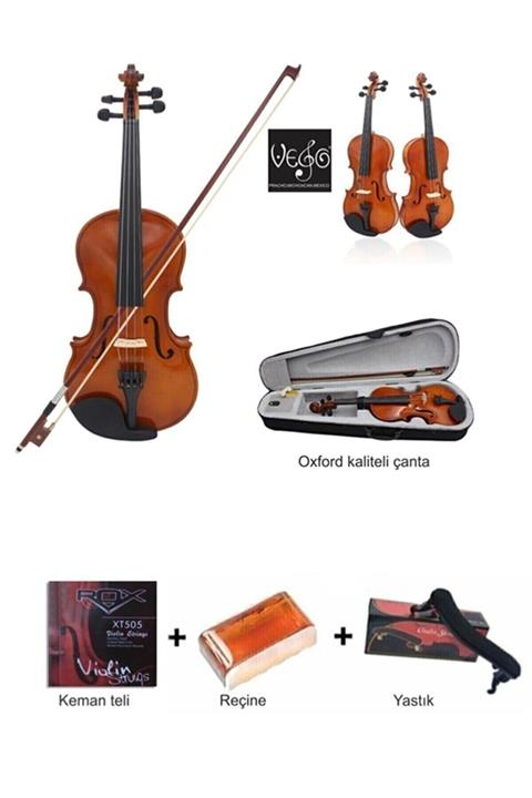 Struga Str44 4/4 (Tam Boy) Öğrenci Kemanı + Yay + Yastık + Reçine + 1 Takım Tel