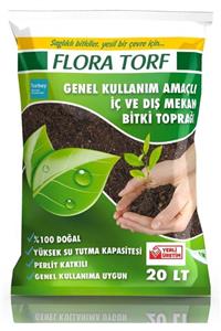 YEŞİLİMARKET Flora Torf Saksı Çiçek Toprağı Perlit Katkılı 20 Litre