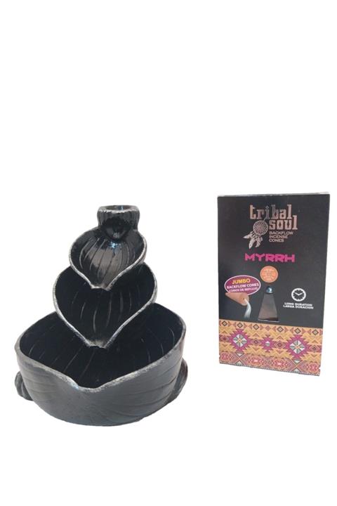 Damla Hediyelik Naturel Yaprak Şelale Tütsülük Ve Geri Akış Tütsü Set 2