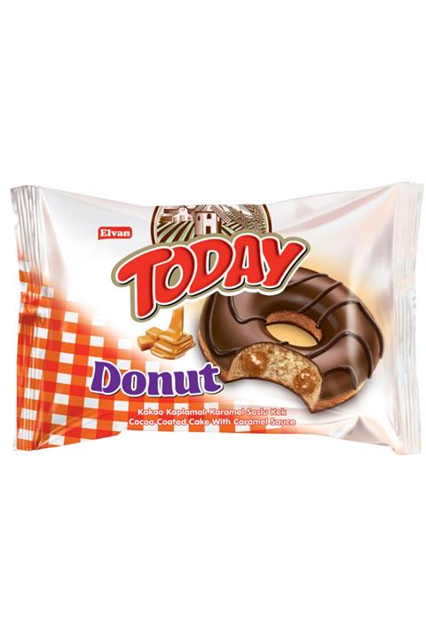 Elvan Today Donut Kek Karamelli 35 Gr. 24 Adet (1 Kutu)