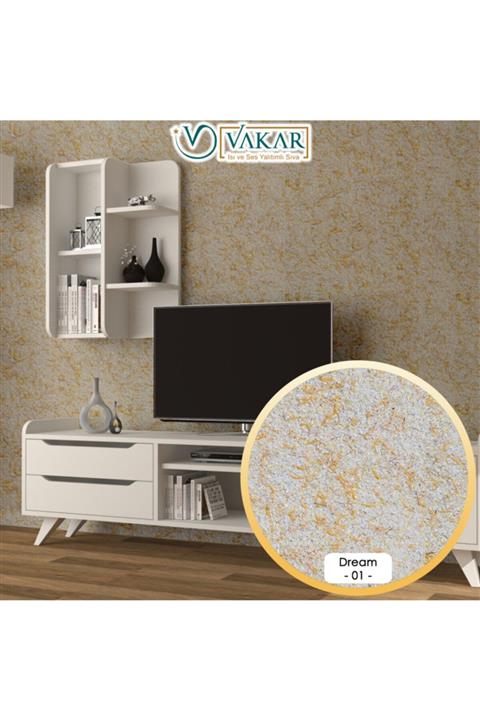 Vakar Isı Ve Ses Yalıtımlı Canlı | Ipek | Dekoratif Sıva Dream-01 | Altın