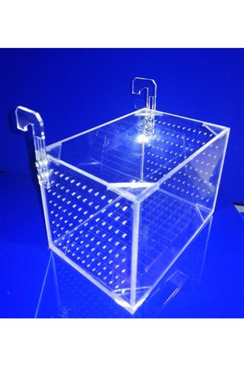 EmAyCenter Pleksiglas Akvaryum Için Karides Yavruluğu Askılı Pleksi Yavruluk 15x10x10cm