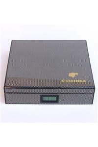 COHİBA Karbon Desenli Humidor Puro Kutusu