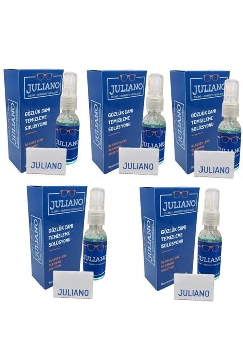 JULIANO 5 Adet Mikrofiber Gözlük Temizleme Bezi Ve Antistatik Sprey Set