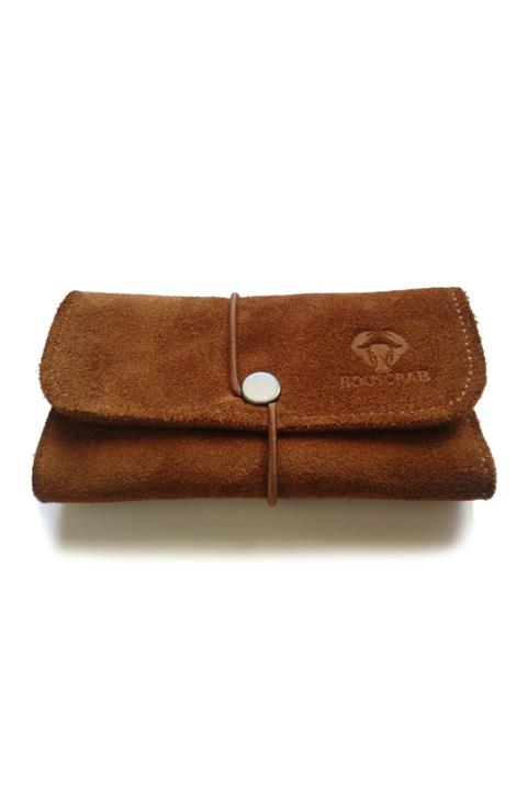 bouscrab Tütün Kesesi Cüzdan Tütün Çantası Tütünlük %100 Süet Deri Taba Küçük. Açık Boyut: 13cm 19cm