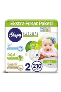 Sleepy Natural Bebek Bezi 2 Numara Mini 210 Adet