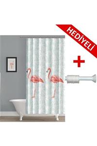 PRADO Flamingo Banyo Perdesi + Askı Hediyeli 123-200 cm