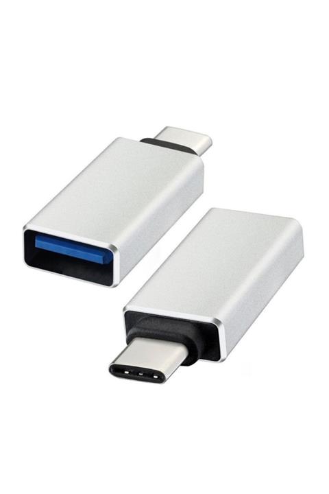 ZMOBILE Usb Type-c Otg Çevirici Adaptör Metal Xiaomi - Samsung - Huawei - Macbook Dönüştürücü Gümüş
