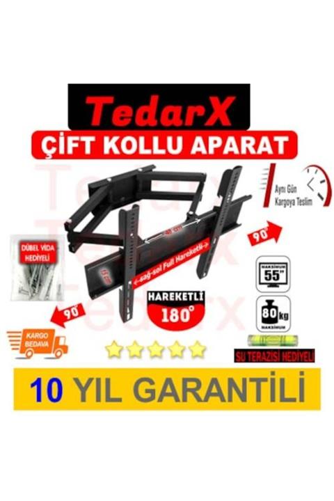 Onur 32''-42”-50''- 55'' Çift Kollu Hareketli Lcd-led Tv Askı Aparatı