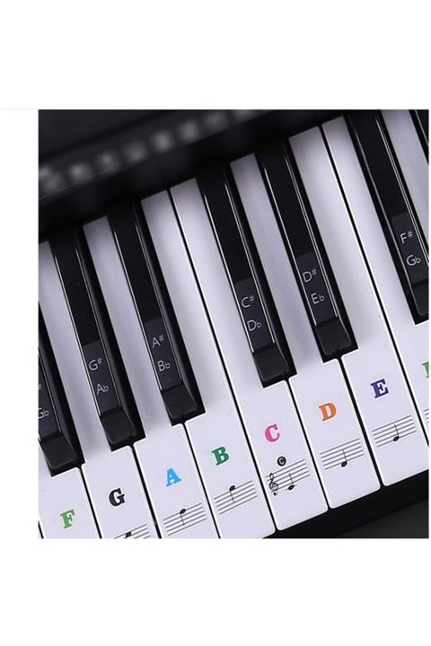 happypotam Piyano Öğrenme Sticker Ve Etiketleri Renkli Ve 88 Tuş