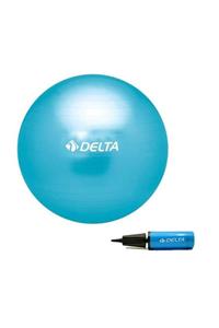 Delta 65 cm Turkuaz Deluxe Pilates Topu 25 cm Çift Yönlü Pompa