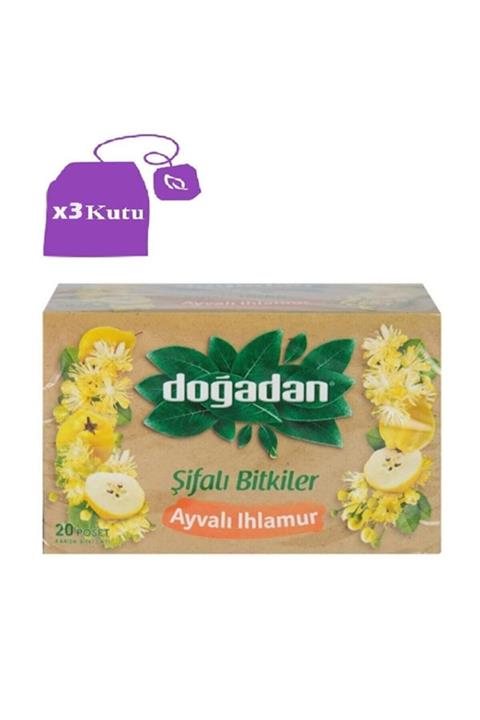 Doğadan 3 Kutu Ayvalı Ihlamur Bitki Çayı 20'li