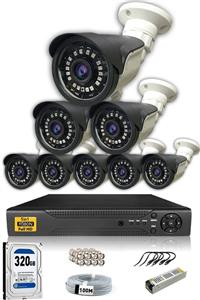 CCTV 8 Kameralı Set - 5mp Sony Lensli Full Hd Gece Görüşlü Güvenlik Kamerası Sistemi