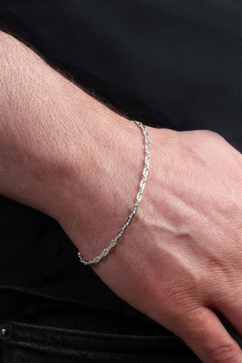 İn Dubai Silver 925 Ayar Italyan Aynalı Figaro Bileklik Dbse4008