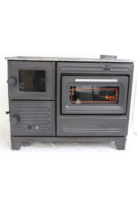EFOR SOBA Efor Isı Füme Renk Yaylı Kapaklı Döküm Kuzine Soba