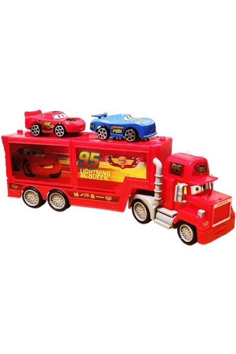 CARS Şimşek Mcqueen Çek Bırak Oyuncak 2 Arabalı Taşıyıcı Tır 34 Cm
