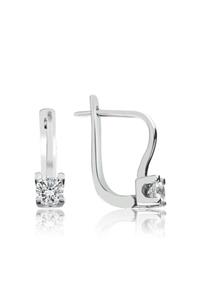 Valori Jewels 0.56 Karat Swarovski Zirkon Taşlı, Gümüş Tektaş J Küpe