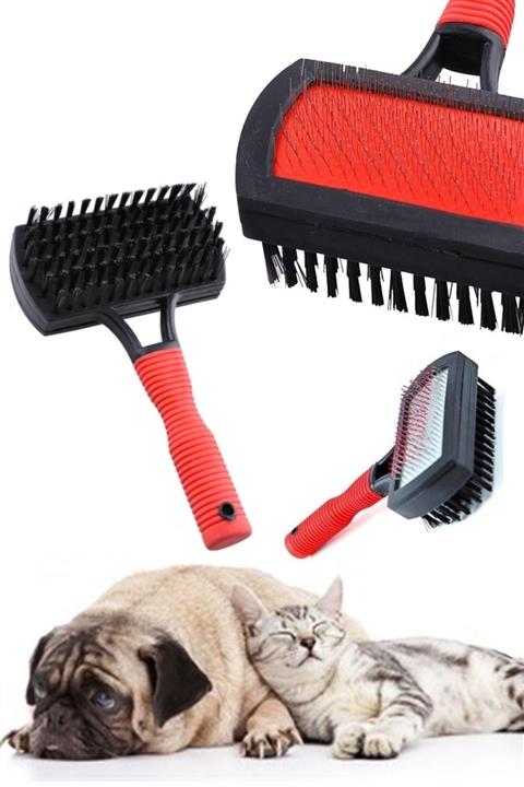 İndirimKap Çift Taraflı Telli Evcil Hayvan Kedi Köpek Fırçası