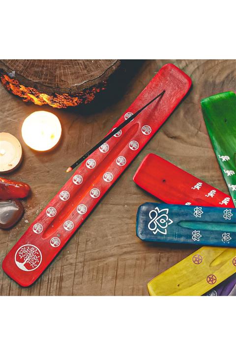 Mitr Hayat Ağacı Temalı Red Hint Gül Ağacı Kayık Tütsülük