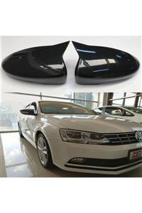 Maveras Volkswagen Jetta Mk6 Golf Mk6 Scirocco Passat B7 Ve Cc 2011-2014 Yarasa Ayna Kapağı, Parlak Siyah