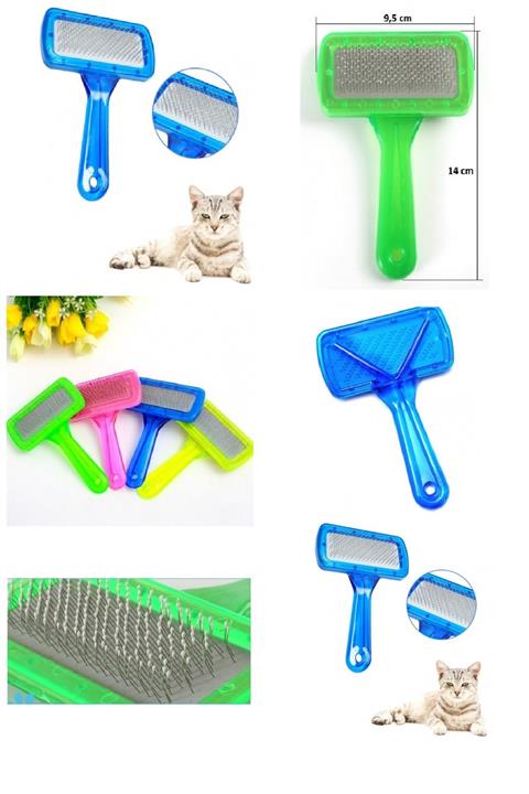 VİP TEDARİK Şeffaf Telli Evcil Hayvan Tarama Fırçası