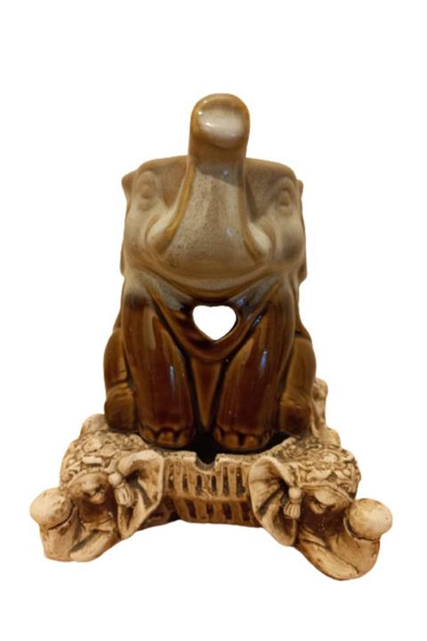 GM CYBELE Seramik Fil Oymalı Buhurdanlık Sandalwood