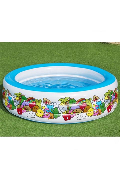 BESTWAY Yılın Ilk Fırsatları - Şişme Jumbo Desenli Havuz 51122 - ™ Beyaz At®