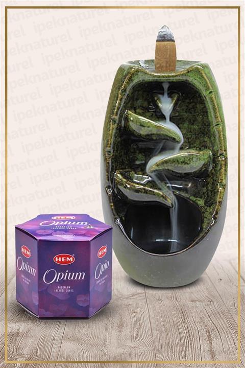 İpek Naturel Geri Akış Şelale Tütsülük Ve Opium Konik Tütsü 40 Adet