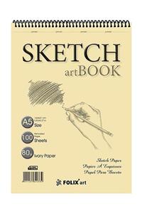 FOLİX ART Eskiz Defteri 90 gr A5 100 Yaprak Spiralli Ivory Sketchbook