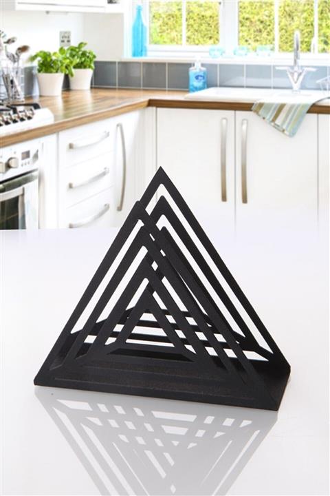 ERA ART Siyah Üçgen Metal Peçetelik