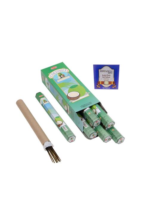 Hem Tütsü Hem Coconut Hindistan Cevizi Kokulu 6 Lı Tütsü Ve Esterya Sabun
