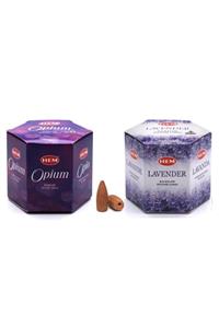 Hem Geri Akışlı Şelale Tütsü Konileri Opium (Afyon) Ve Lavanta Aromalı 40 Adet Karışık Backflow Incense