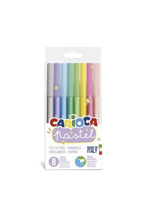 CARIOCA Pastel Renkler Süper Yıkanabilir Keçeli Boya Kalemi 8'li