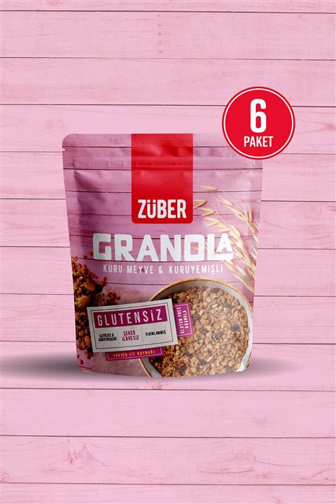 Züber Glutensiz Granola Kurumeyve & Kuruyemişli 180 gr X 6 Paket