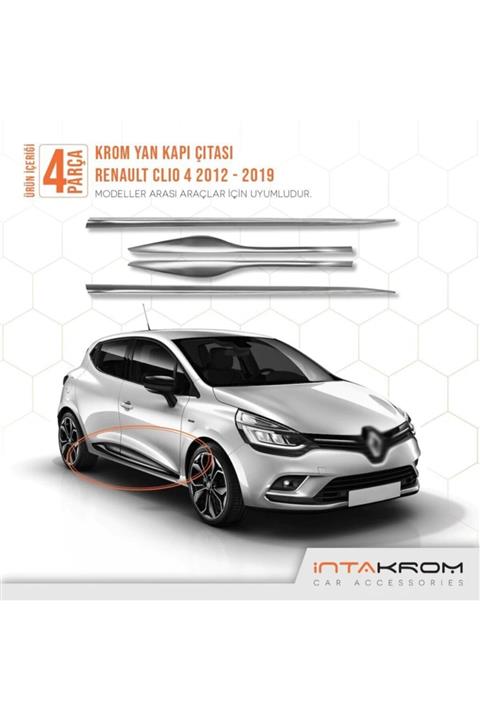 İntachrom Renault Clio 4 Krom Yan Kapı Çıtası 4 Parça 2012-2019 - Hb-sw