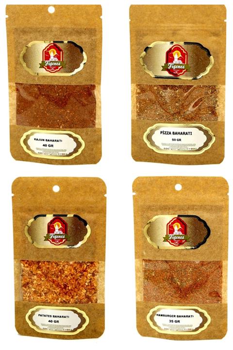 Figenes Kajun Baharatı-patates Baharatı-hamburger Baharatı-pizza Baharatı 4'lü Set