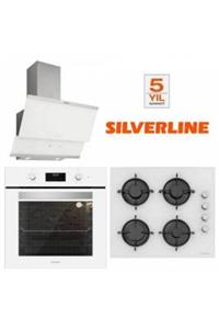 Silverline Beyaz Cam Ankastre Set Bo6502w02 - Cs5349w01 - 3420 Classy