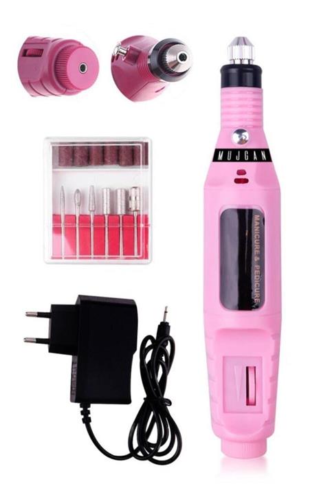 MUJGAN Elektrikli Manikür Pedikür Törpü Makinesi Pembe
