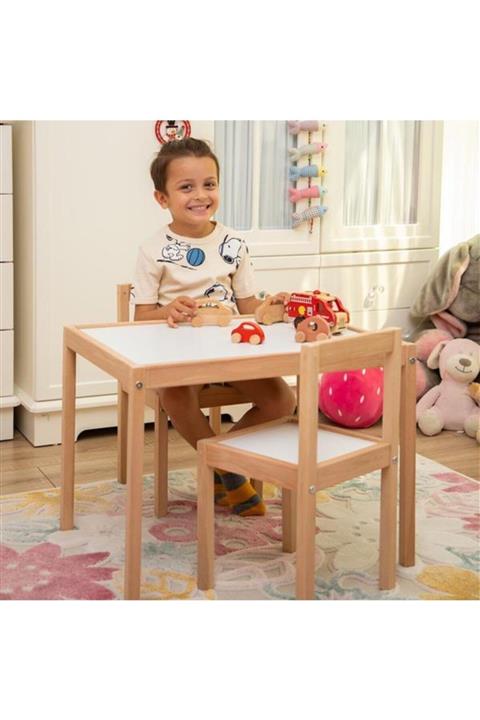 BEMİ Montessori Çoçuk Çalışma Masası Takımı - Natürel