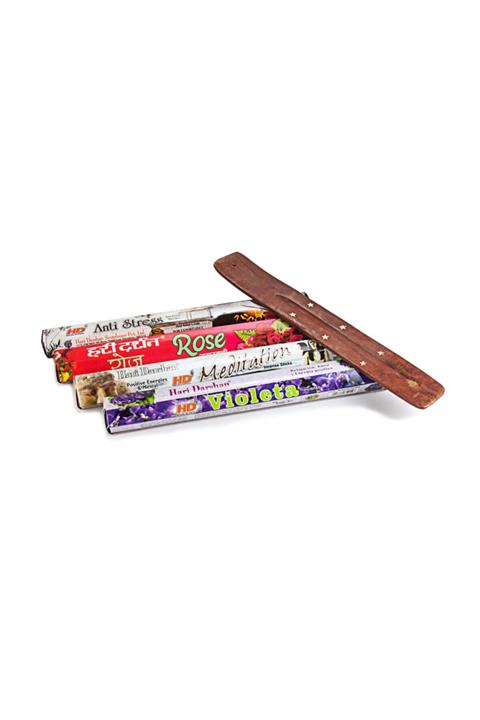HARİ DARSHAN Tütsü - Kayık Hediyeli - Menekşe - Gül - Anti Stress - Meditation