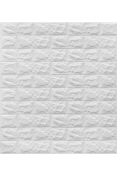 Renkli Duvarlar Yapışkanlı Sünger Beyaz Tuğla Duvar Kağıdı Kaplama Paneli 70x77 Cm 6 Adet