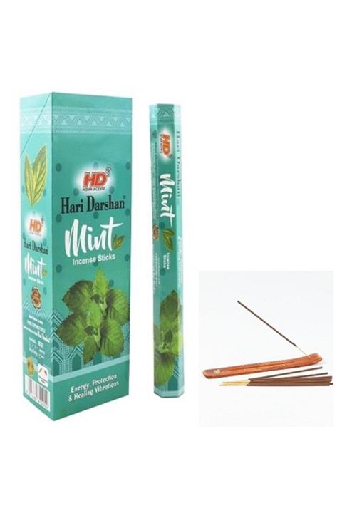 HARİ DARSHAN Mınt&nane Kokusu 20 Adet Çubuk Tütsü 1 Adet Kayık Tütsülük Hediye
