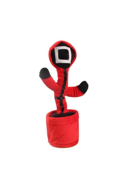 MR52 Quid Game Kalamar Kostümlü Konuşan Şarjlı Dans Eden Şarkılı Ses Tekrar Eden Kaktüs Müzikli Oyuncak